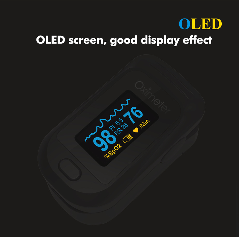 Finger pulse oximeter is a small, handheld device that measures the oxygen saturation level in blood (SpO2) and heart rate. It works by shining a red and infrared light through your fingertip.