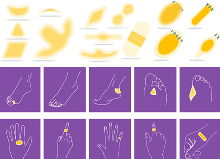 Hydrocolloid blister plaster helps heal and prevent blisters. Provide instant relief from painful blisters. Keep the wound from dirt,germs and bacteria.