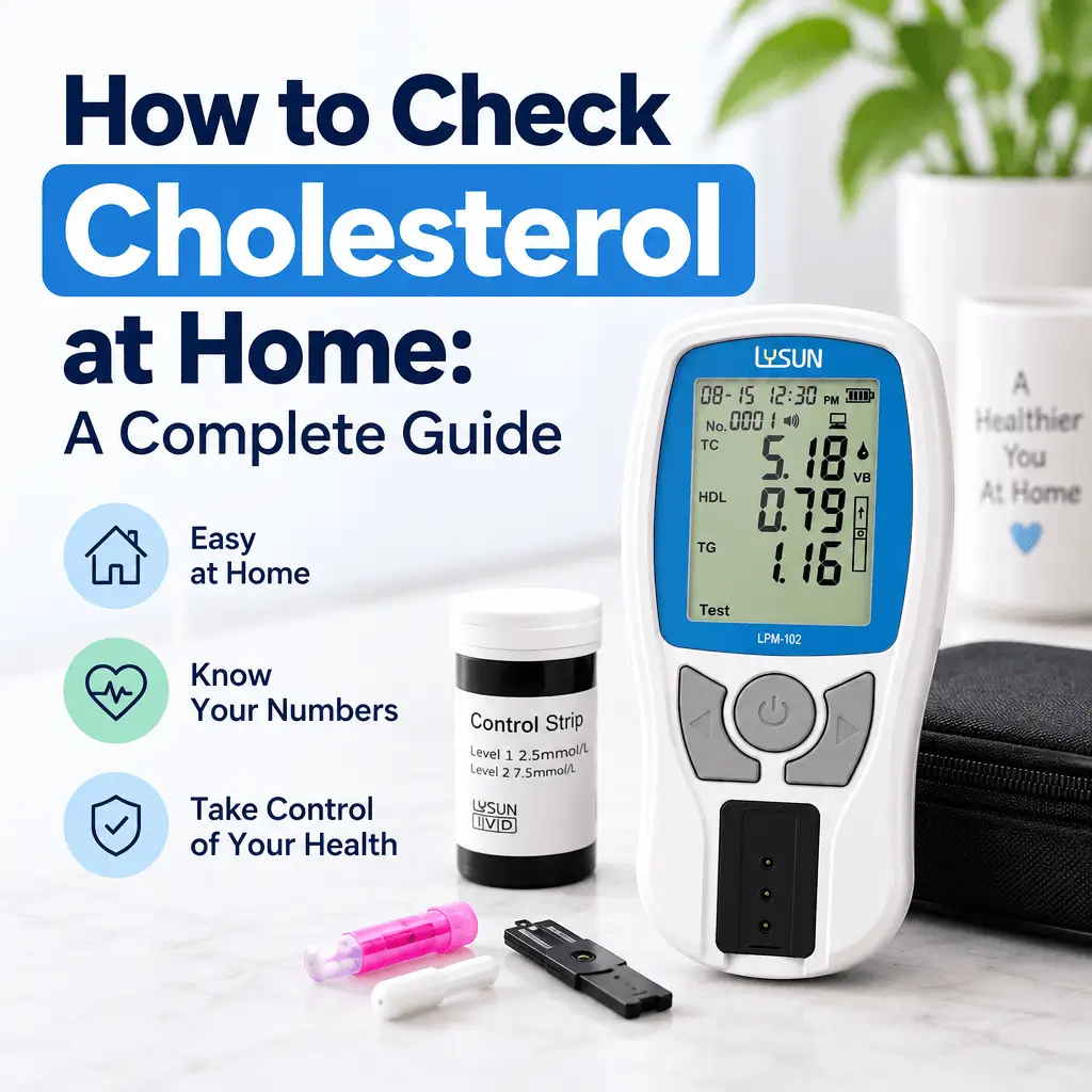 Learn how to check cholesterol at home, what TC, HDL, triglycerides and LDL mean, and how to choose and use an at-home cholesterol meter.