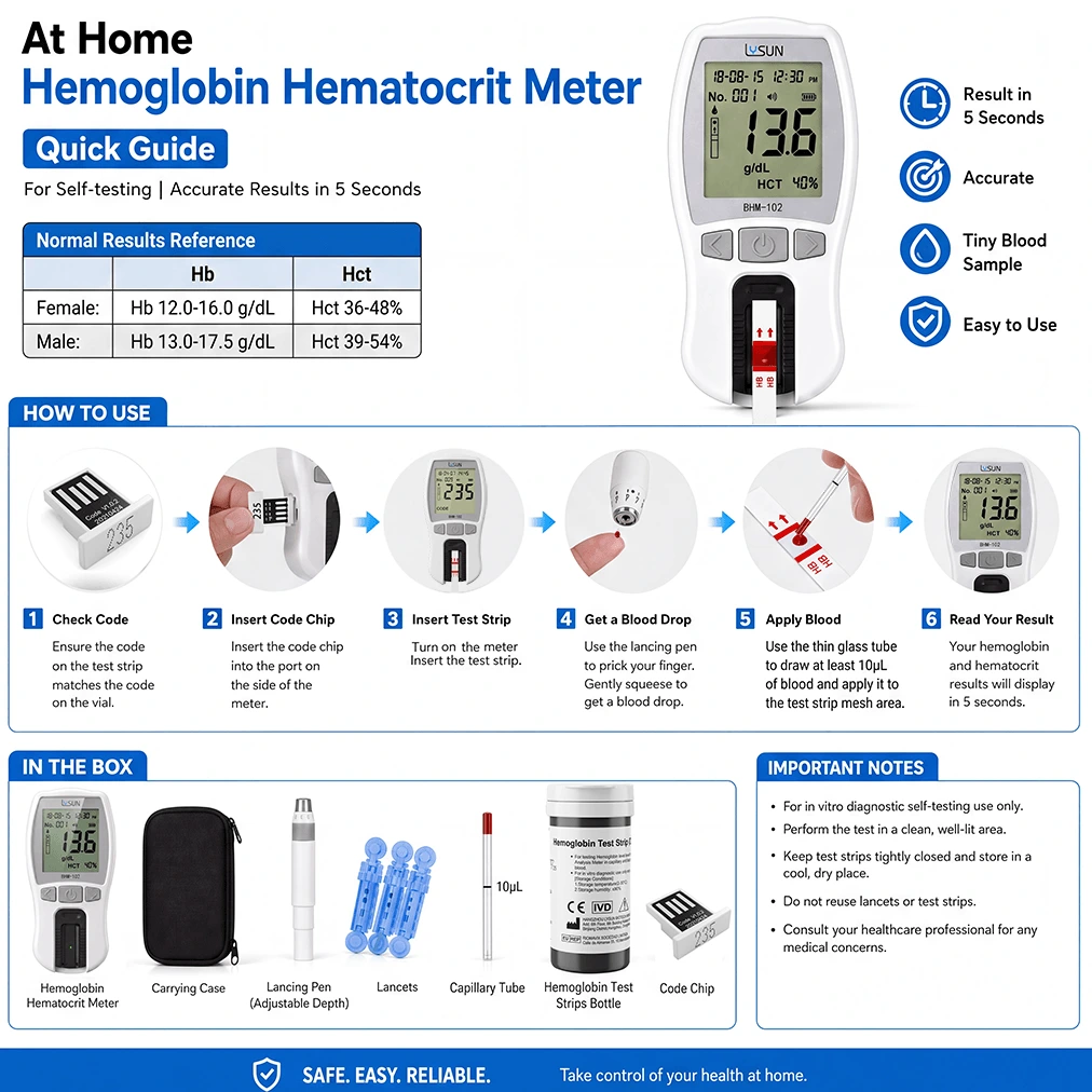 BHM-102 Hemoglobin Meter Quick Guide